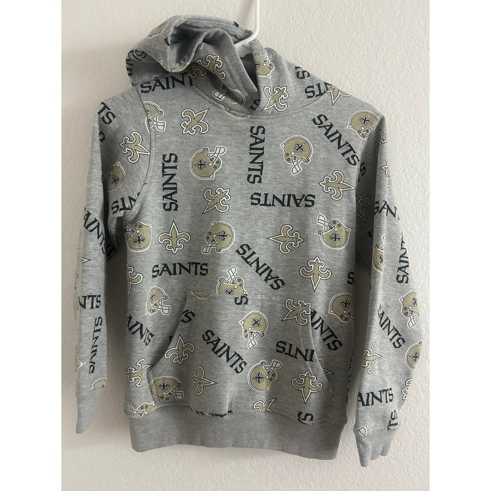 Youth New Orleans Saints Football NFL Team Shop Hoodie Gray Size Youth M